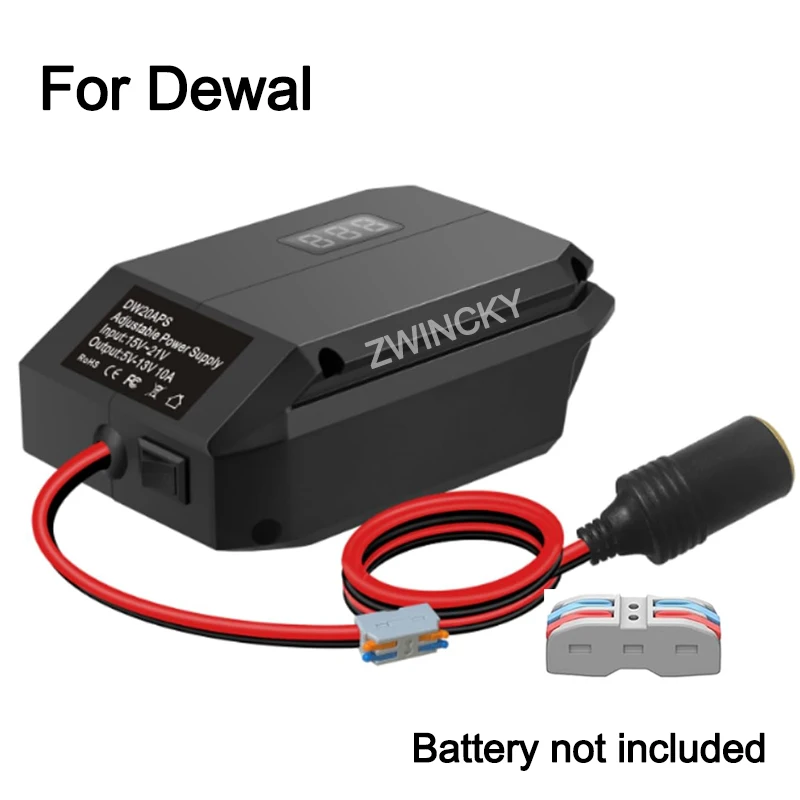 18V to 12V Step Down Converter For Makita/Dewal/Milwaukee/Bosch, Battery Adapter Cigarette Lighter Adapter Power Wheel Adapter