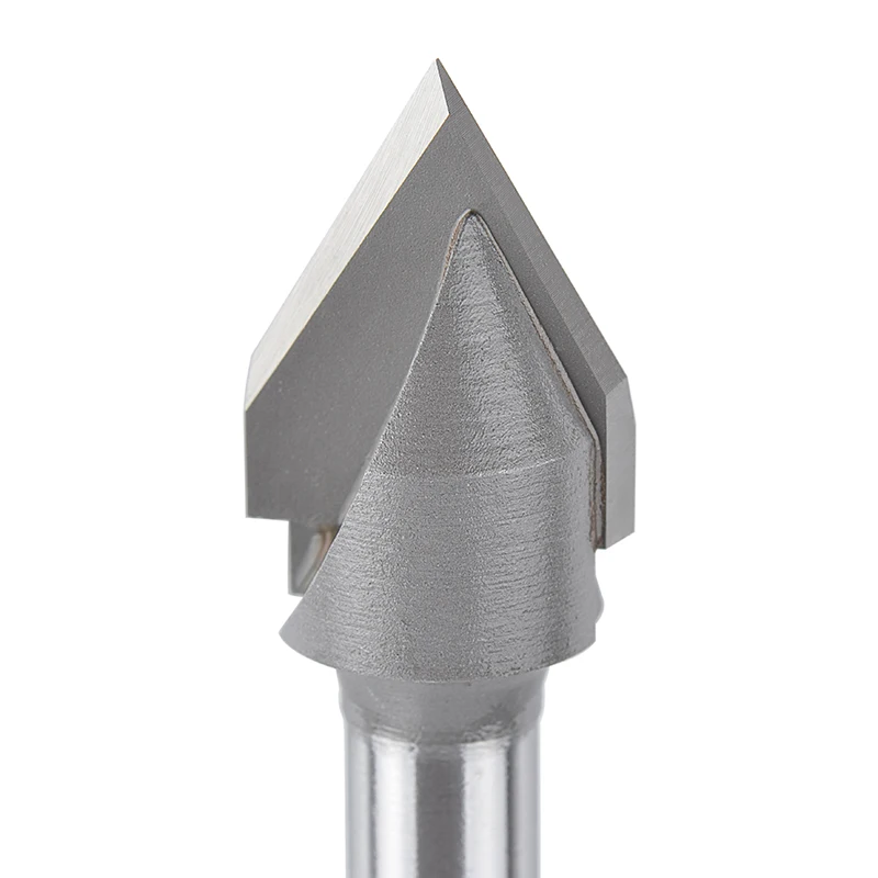 1PC V Bit end mill 3D Milling Bits carbide steel V Shape Chamfer End Mills Woodworking engraving bit，60 90 degree Shank 6 8 1/4"