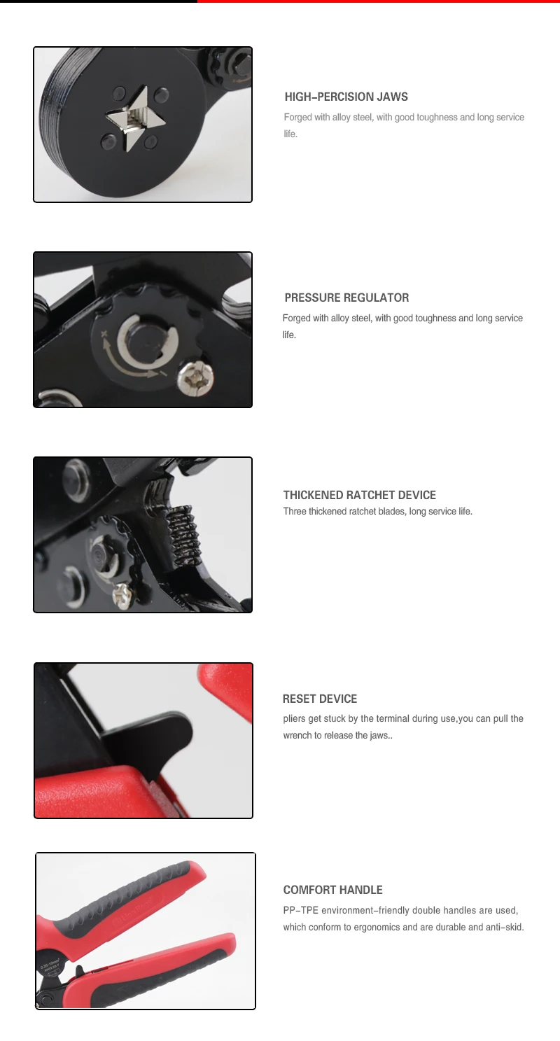 Crimping Pliers Ferrule Sleeves Tubular Terminal Tools HSC8 6-4 6-6 16-6 Wire Crimper Household Electrical Sets 1200pcs Terminal