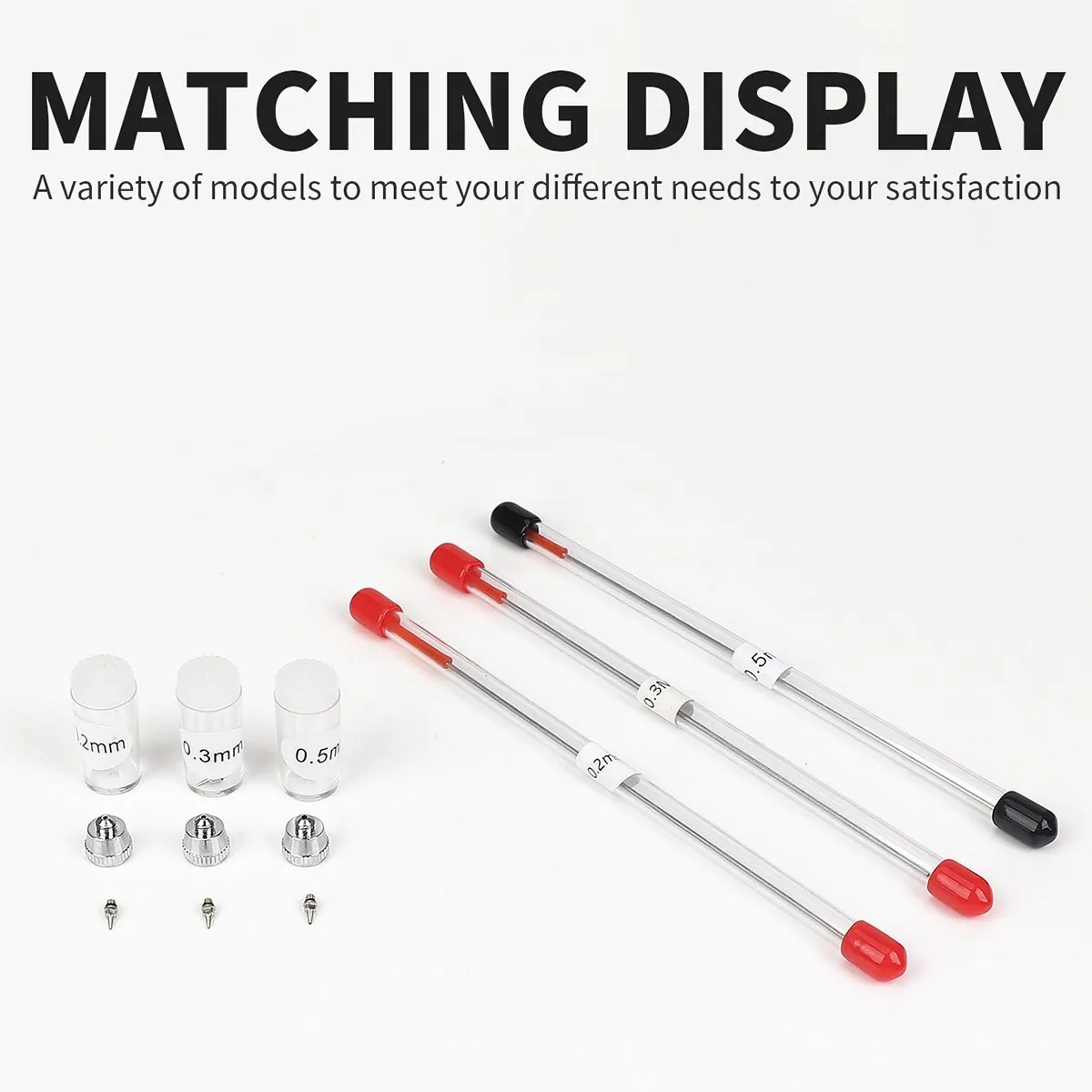 0.2/0.3/0.5mm Airbrush Nozzle Needle Replacement for Airbrushes Spray Gun Model Spraying Paint Maintenance Accessories