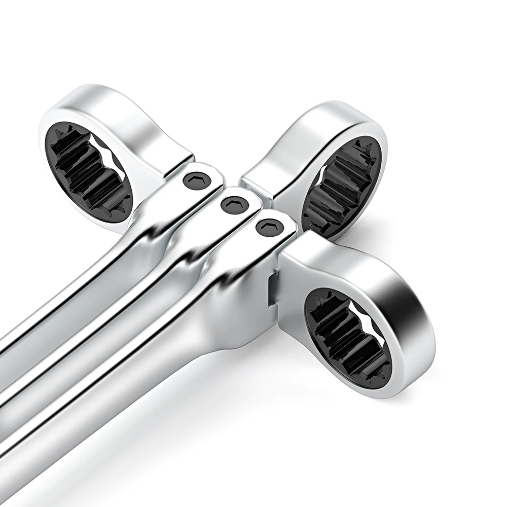 Flex-head Ratcheting Wrench Set,1Pcs Metric 6-24mm Chrome Vanadium Steel Universal Spanners for Car Repair Hand Tools