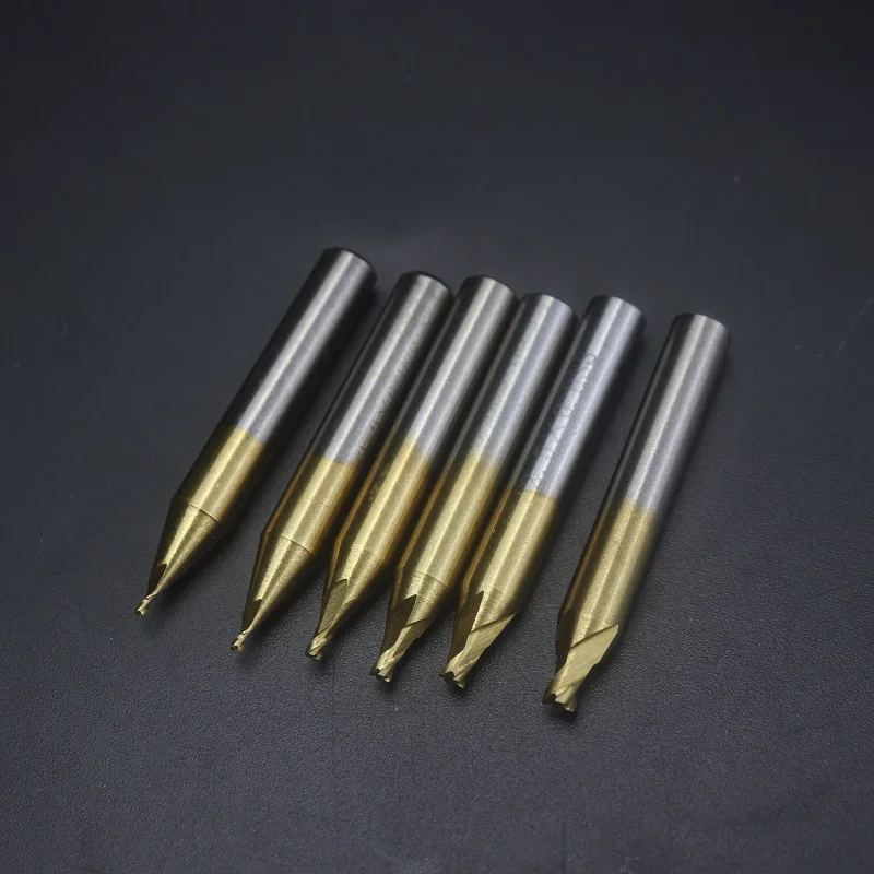 CHSYX High Quality 1.0-3.0mm HSS Titanium End Milling Cutter Engraving Edge Cutter CNC Bits End Mill for Key Cutting Machine