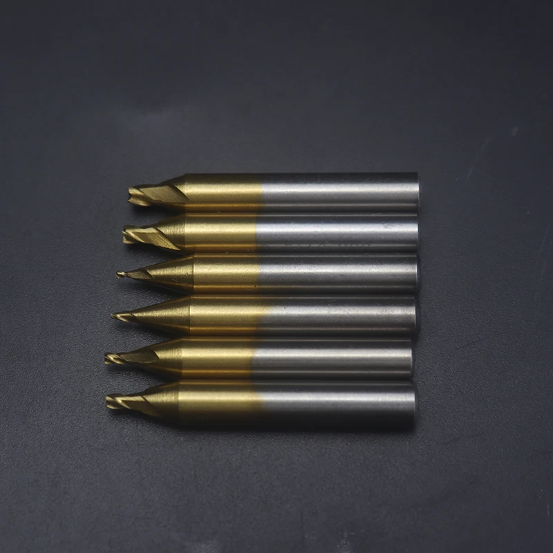 CHSYX High Quality 1.0-3.0mm HSS Titanium End Milling Cutter Engraving Edge Cutter CNC Bits End Mill for Key Cutting Machine