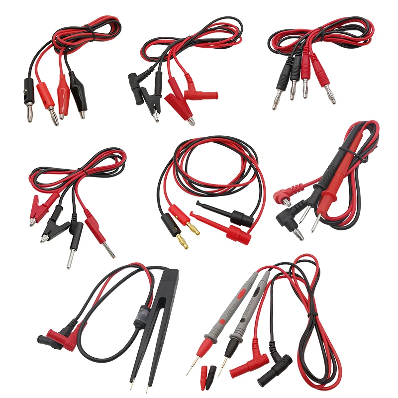 Universal Multimeter Test Leads 4mm Banana Plug Connector to Alligator Clips / Banana Plug / Tweezers Clip / Probe Tip Wire Test