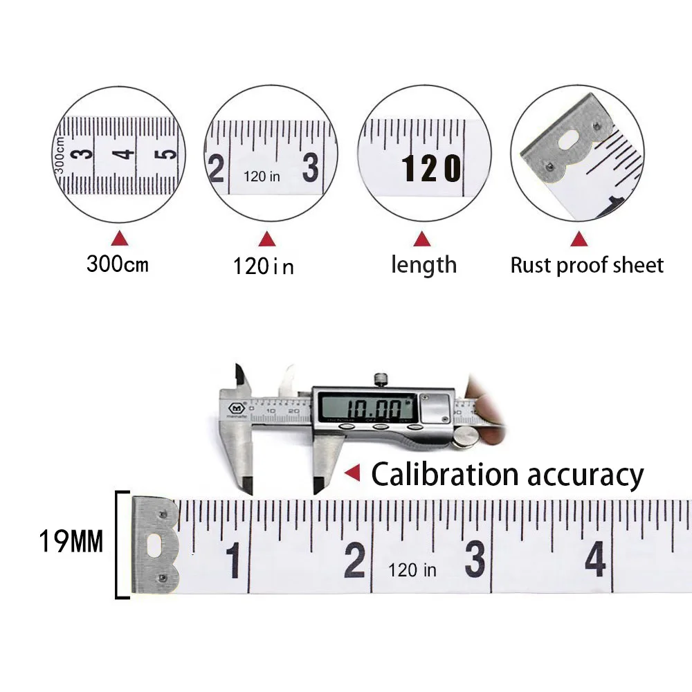 Durable Soft 3 Meter 300 CM Sewing Tailor Tape Body Measuring Measure Ruler Dressmaking PVC Plastic Yellow High Quality