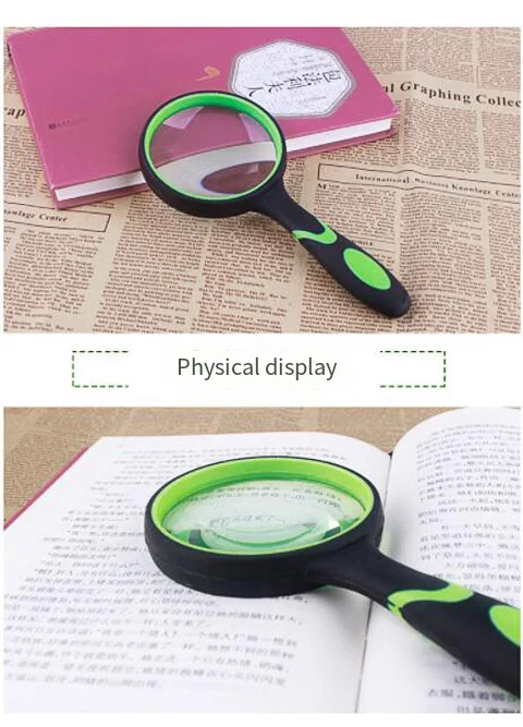 10X Magnifying Glass For Kids Seniors Handheld Reading Magnifier 50mm Magnifying Lens For Reading Science Nature Exploration