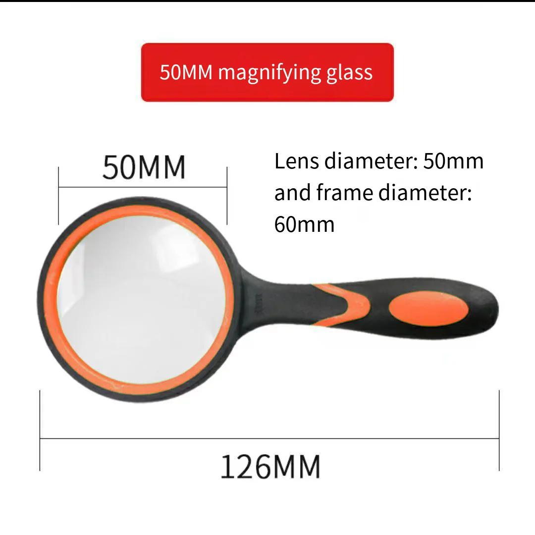 10X Magnifying Glass For Kids Seniors Handheld Reading Magnifier 50mm Magnifying Lens For Reading Science Nature Exploration
