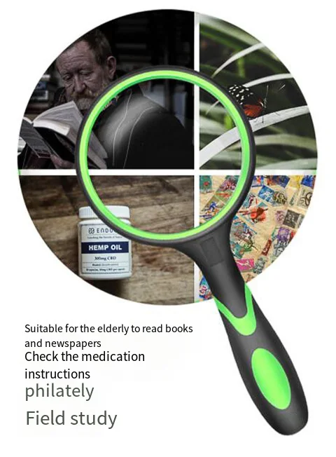 10X Magnifying Glass For Kids Seniors Handheld Reading Magnifier 50mm Magnifying Lens For Reading Science Nature Exploration