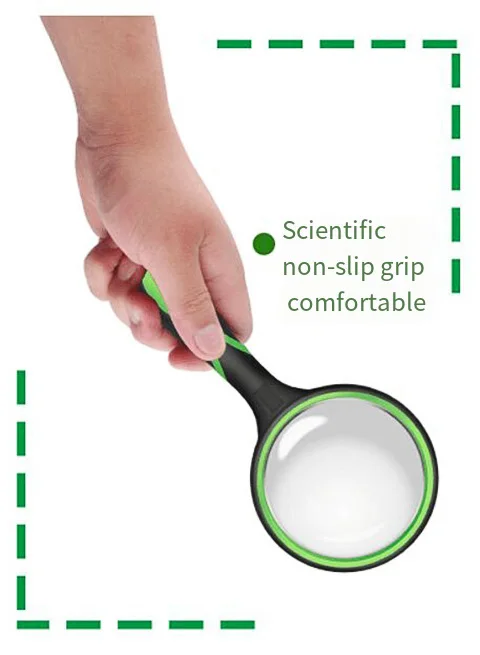 10X Magnifying Glass For Kids Seniors Handheld Reading Magnifier 50mm Magnifying Lens For Reading Science Nature Exploration
