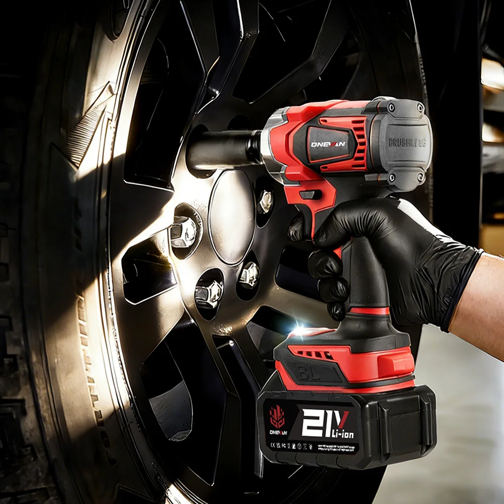 ONEVAN 21V Brushless Electric Impact Wrench 1200 N.m Cordless Wrench Electric Screwdriver Power Tool For Makita 18V Battery Pin