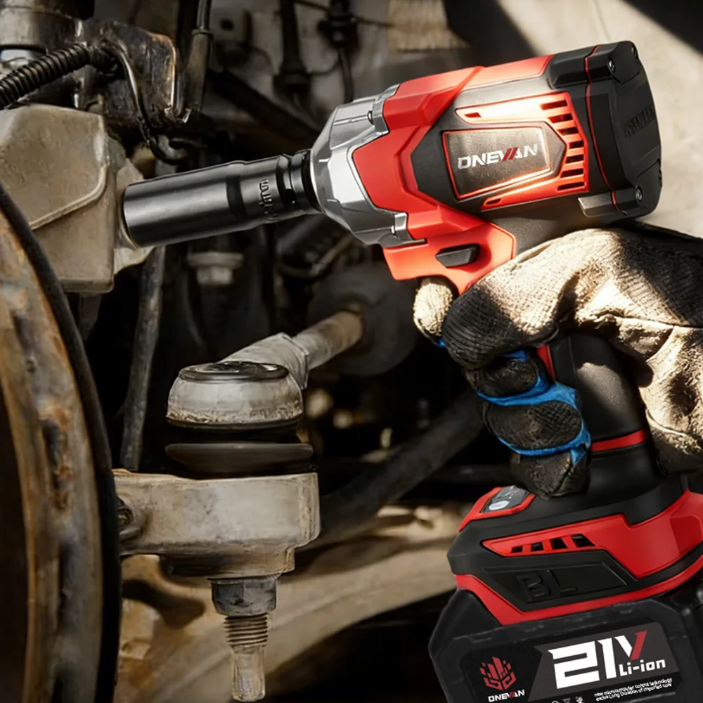 ONEVAN 21V Brushless Electric Impact Wrench 1200 N.m Cordless Wrench Electric Screwdriver Power Tool For Makita 18V Battery Pin