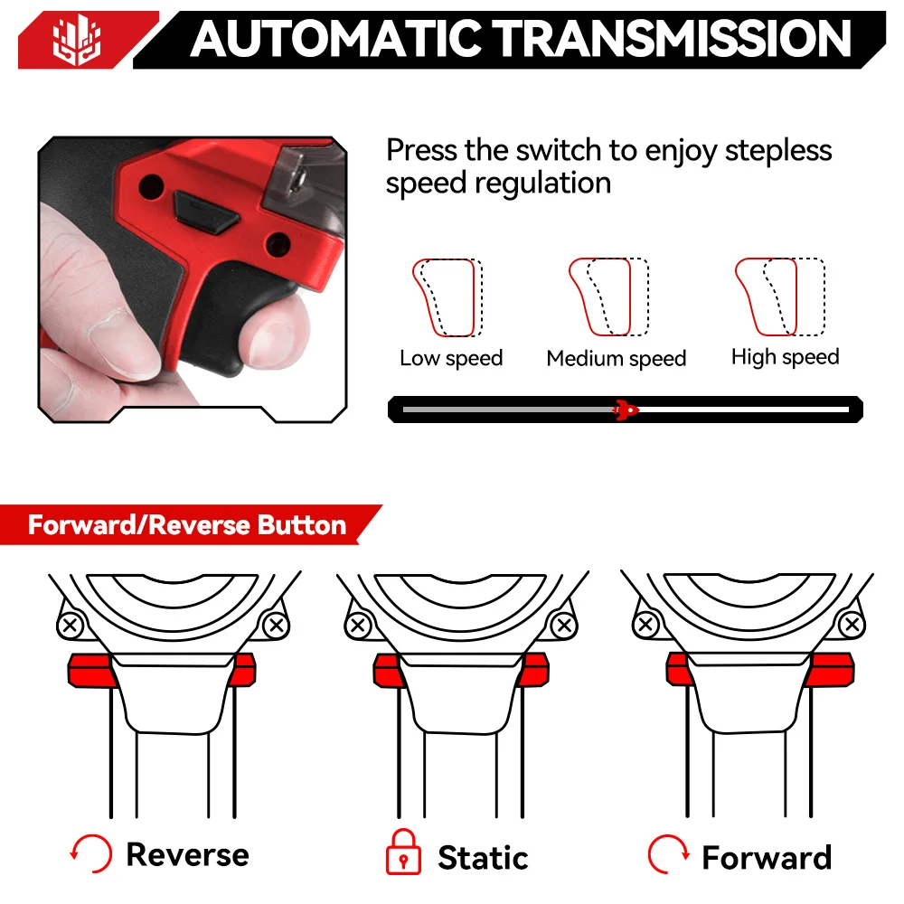 ONEVAN 21V Brushless Electric Impact Wrench 1200 N.m Cordless Wrench Electric Screwdriver Power Tool For Makita 18V Battery Pin