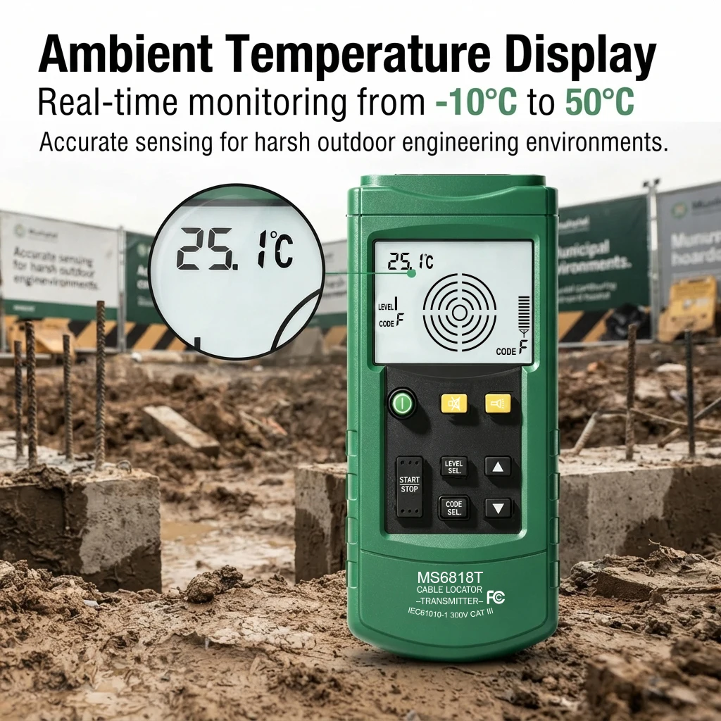 MS6818 Professional Cable Tester 30-400V AC/DC Metal Pipe Locator Wall Underground Inspect Interruption Short Circuit Detection