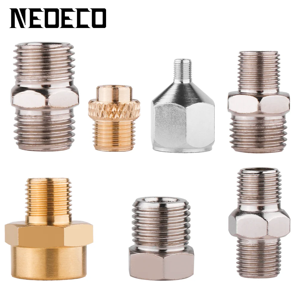Professional 7pcs Airbrush Adaptor Kit Fitting Connector Set For Compressor Airbrush Hose Convert Plug 1/8" 1/4" BSP Male Femal