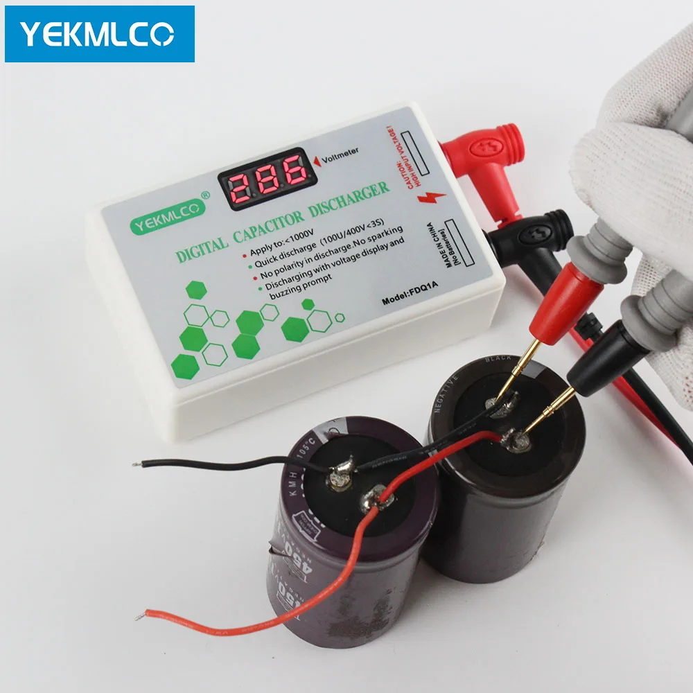 Capacitor Discharger 10-1000V Fast Discharge Protection Electrician Voltage Discharging Tool for Electronic