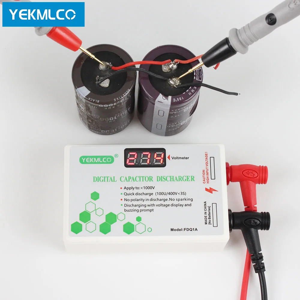 Capacitor Discharger 10-1000V Fast Discharge Protection Electrician Voltage Discharging Tool for Electronic