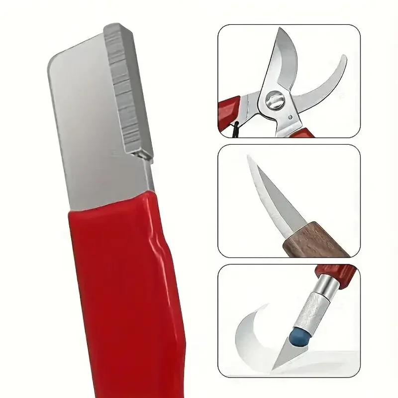 Portable Knife Sharpener Garden Scissors Kitchen Knife Mouth Sharpener Scraper Edge Trimmer Edge Scraper