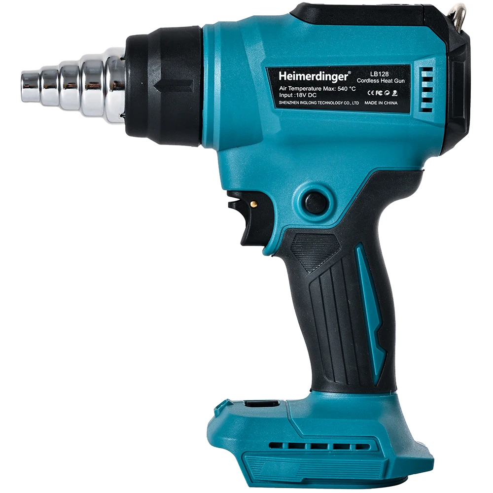 18V Heat Gun Shrink Wrapping Tool Hot Air Gun Air Dryer Soldering Thermal Blower with LED display, Tool only, No battery
