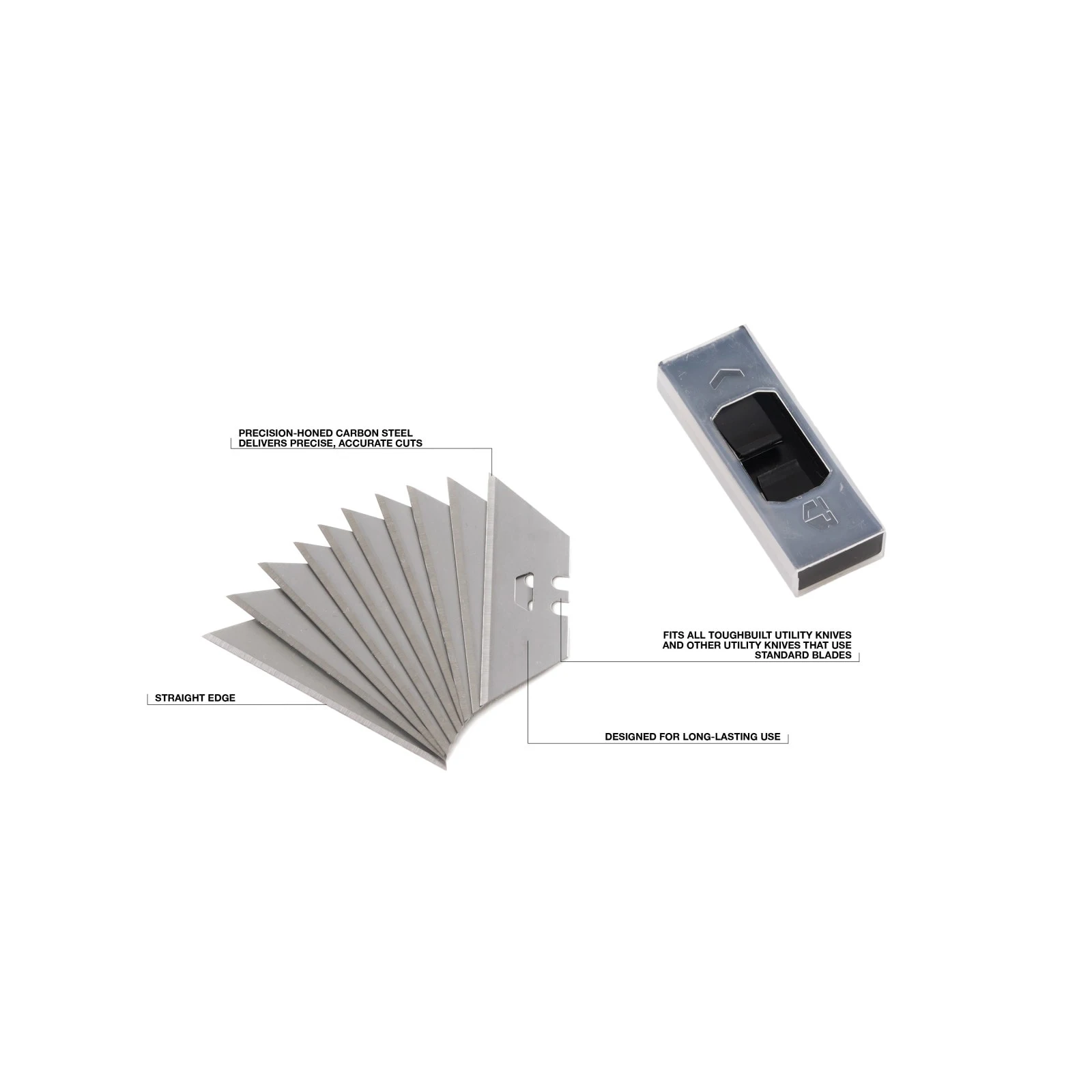 TOUGHBUILT TB-H4S30-80/TB-H4S-5/TB-H4N-5 Utility Knife Blades Cowhorn Blades Trapezoidal Blades