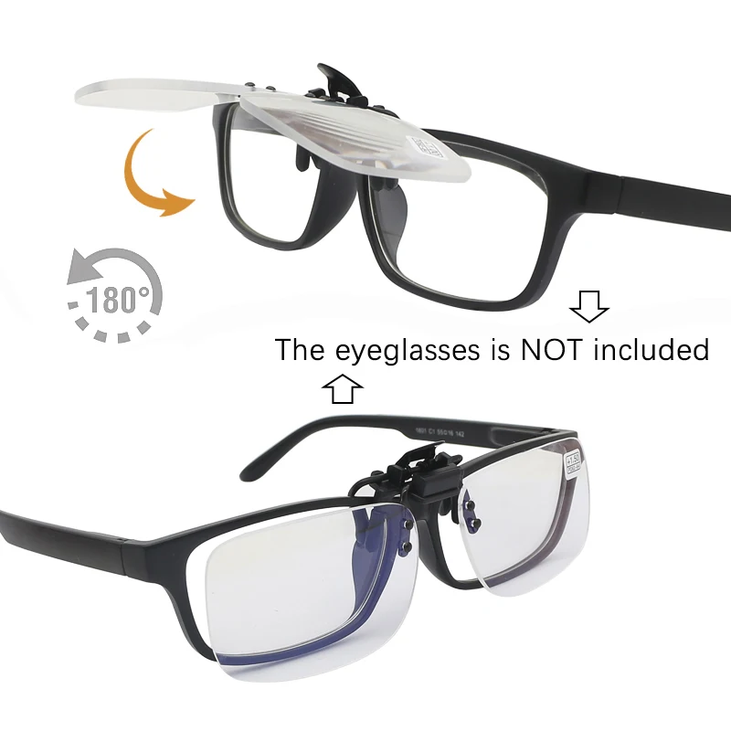 Ultra-light Clip Presbyopic Glasses Reading Glasses Flip Up Down Rimless Magnifying Glasses Lens +1.0 +1.5 +2.0