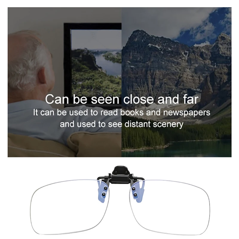 Ultra-light Clip Presbyopic Glasses Reading Glasses Flip Up Down Rimless Magnifying Glasses Lens +1.0 +1.5 +2.0