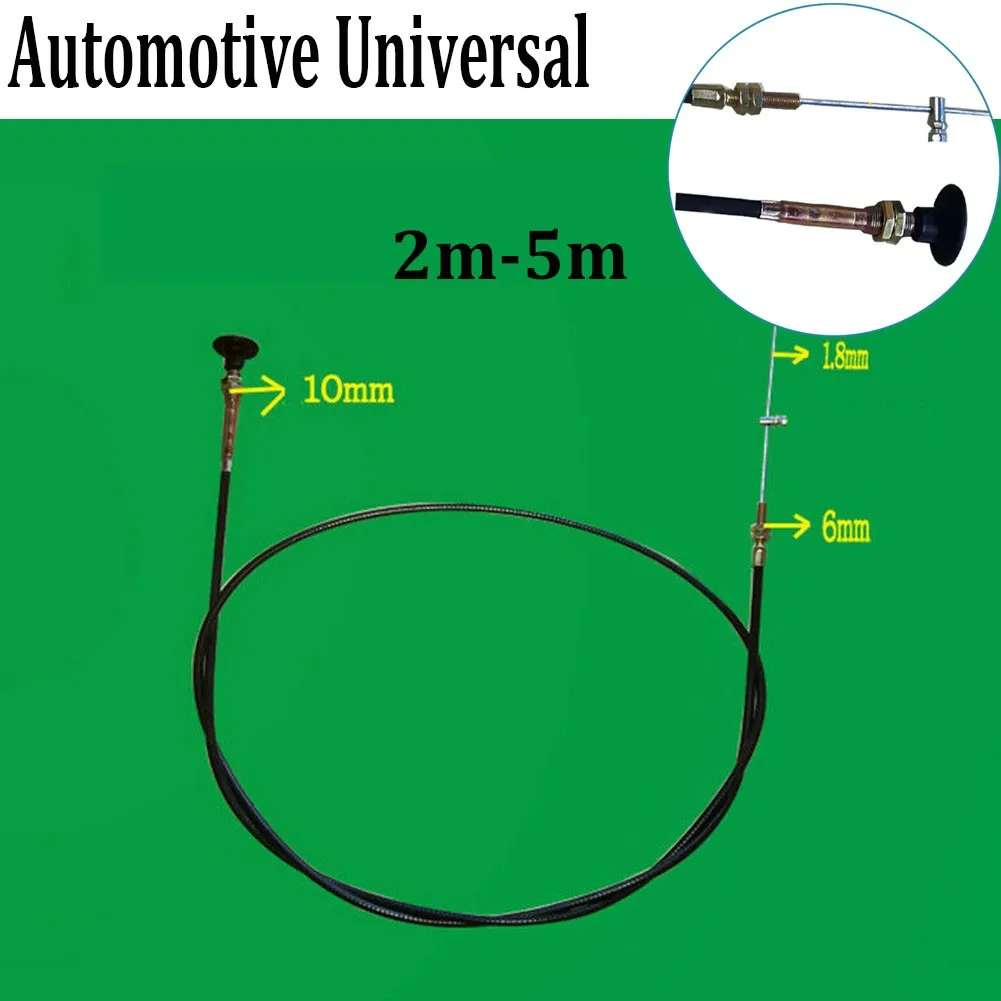 2-5m Stop Choke Bowden Cable 6mm/10mm Cars Commercial Control Bonnet Engine Flameout Line Fuel Throttle Trucks