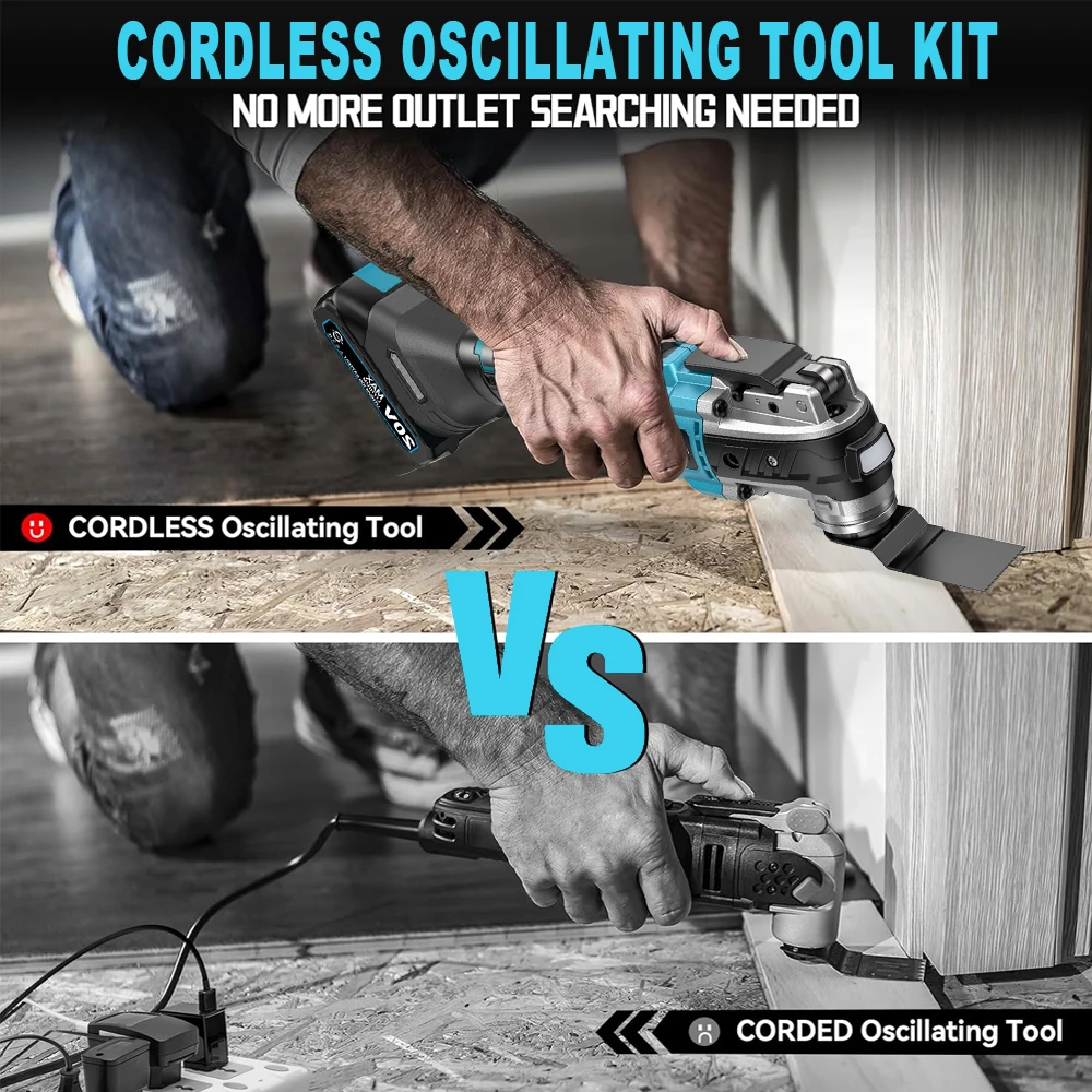 ONEKFYFD Brushless Oscillating Variable Speed Trimmer Saw Renovation Power Machine Multi-function Tool for Makita 18V Battery