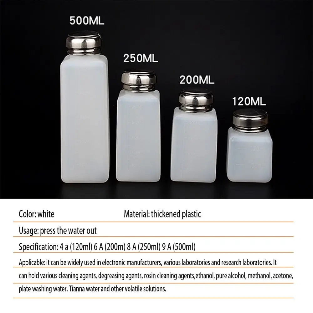 100/200/250/500ML Liquid Alcohol Split Bottle Anti Volatilization Flux Bottle Press Type Split Bottle