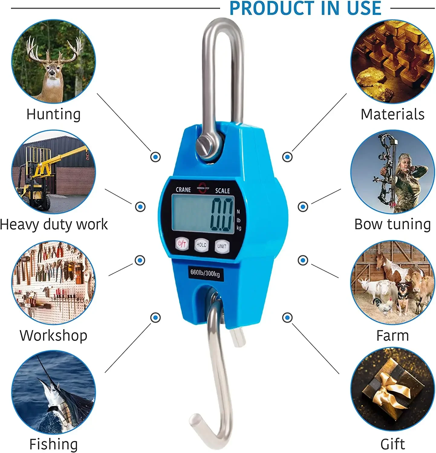 Portable Precision Hanging Scale 200KG/300KG Waterproof/Resistant Falling,Suit For Household/Commercial/Industrial Purposes