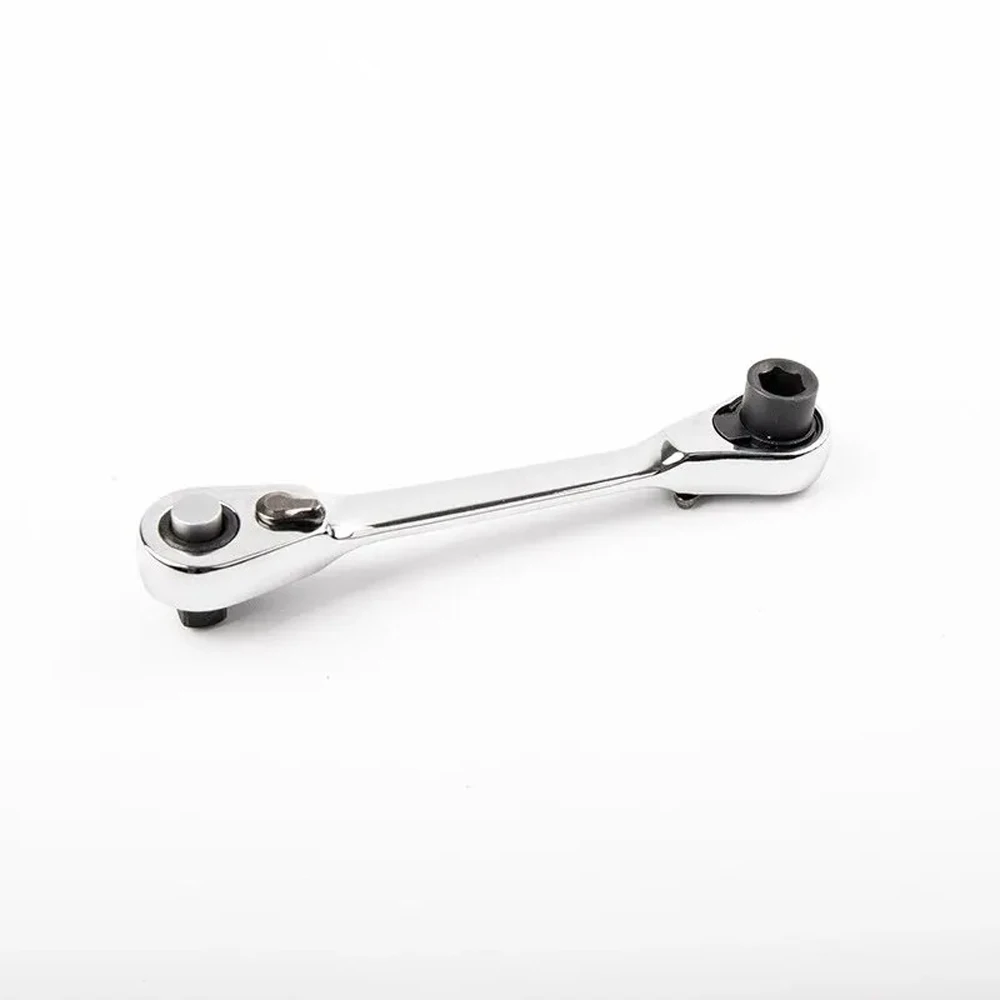 Mini Ratchet Wrench Double Ended Quick Socket Ratchet Wrench 1/4 Inch 72-tooth Screwdriver Hex Torque Wrenches Hand Repair Tools