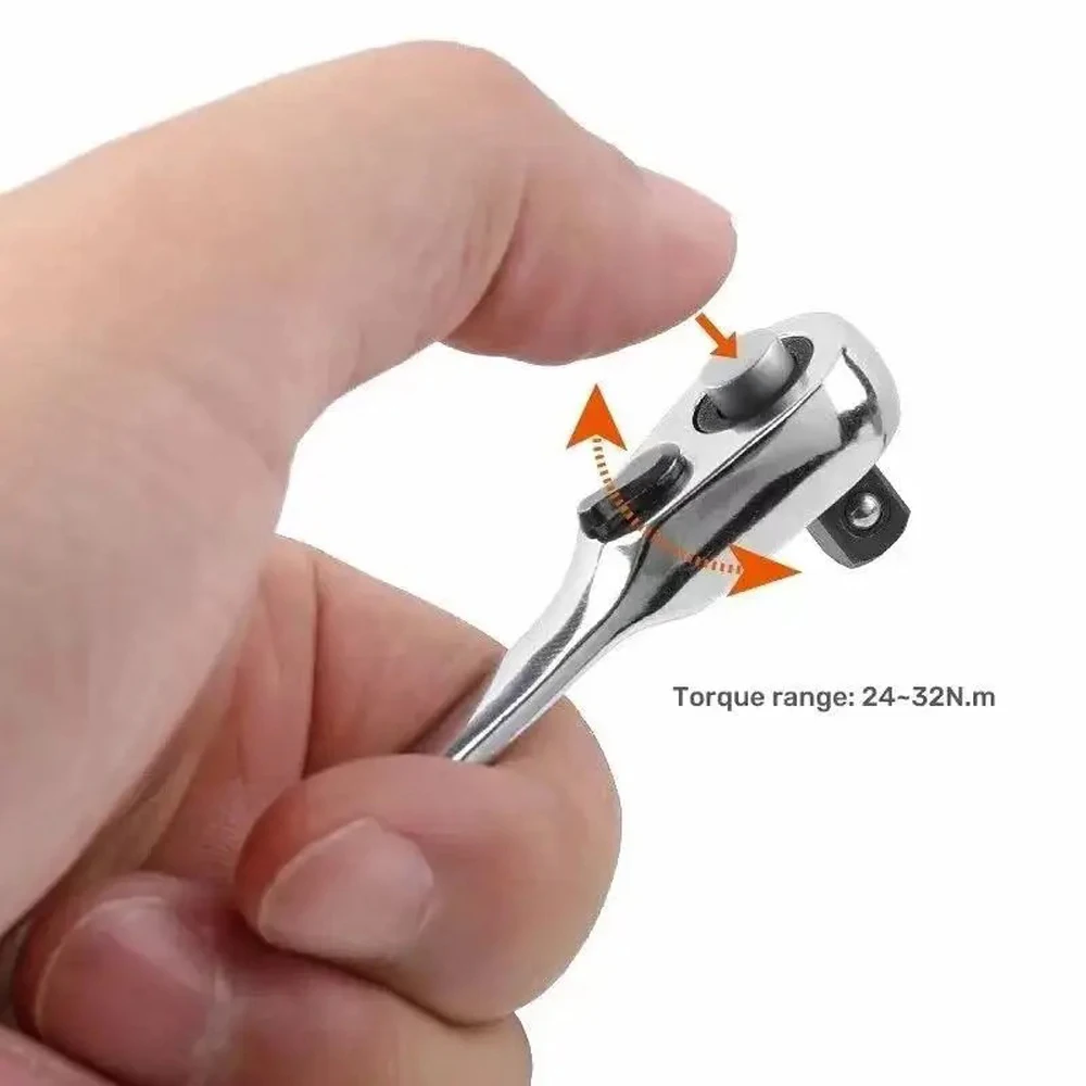 Mini Ratchet Wrench Double Ended Quick Socket Ratchet Wrench 1/4 Inch 72-tooth Screwdriver Hex Torque Wrenches Hand Repair Tools