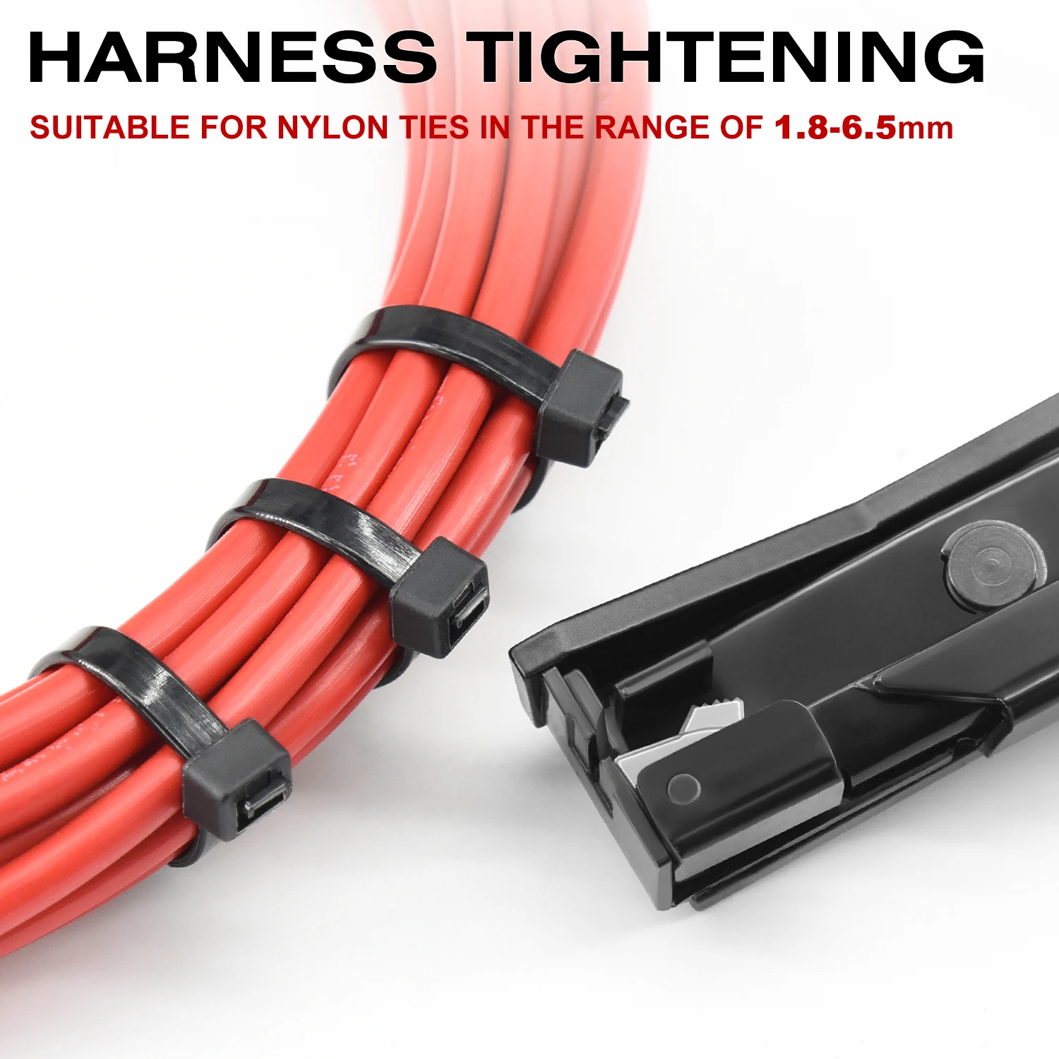 SJ-800A Aluminum Alloy Cable Ties Gun 1.8-6.5mm Wide Range,Ratchet Zip Tie Tool For Nylon Straps,Hand Tool Wire Tying Pliers