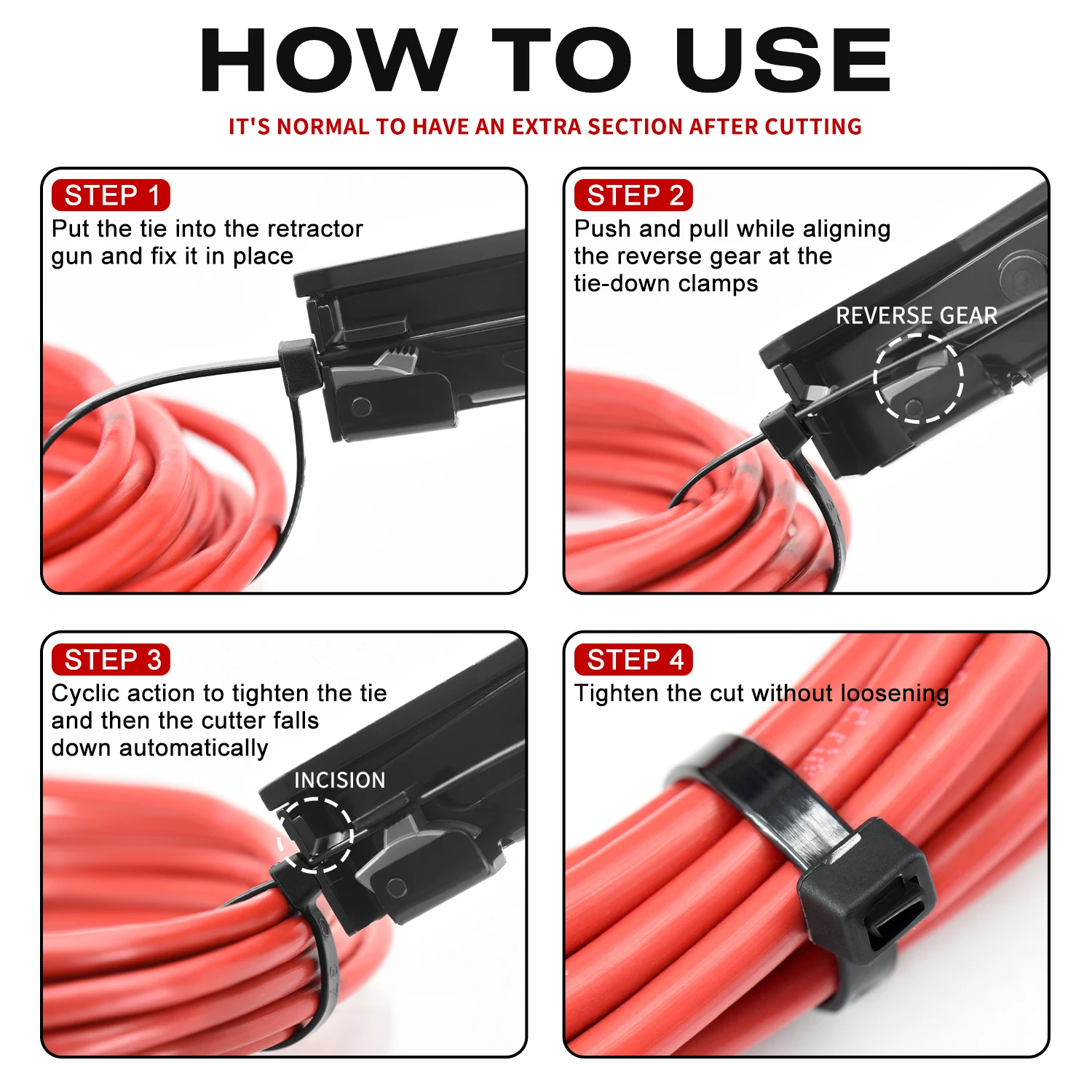 SJ-800A Aluminum Alloy Cable Ties Gun 1.8-6.5mm Wide Range,Ratchet Zip Tie Tool For Nylon Straps,Hand Tool Wire Tying Pliers