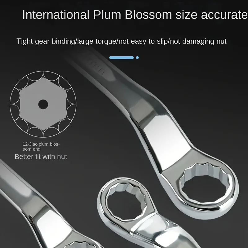 1pc Chrome Vanadium Steel Dual Head Dual-purpose Plum Wrench Auto Repair Wrench Tool Eye Wrench Repair Hardware Tool Plum Wrench