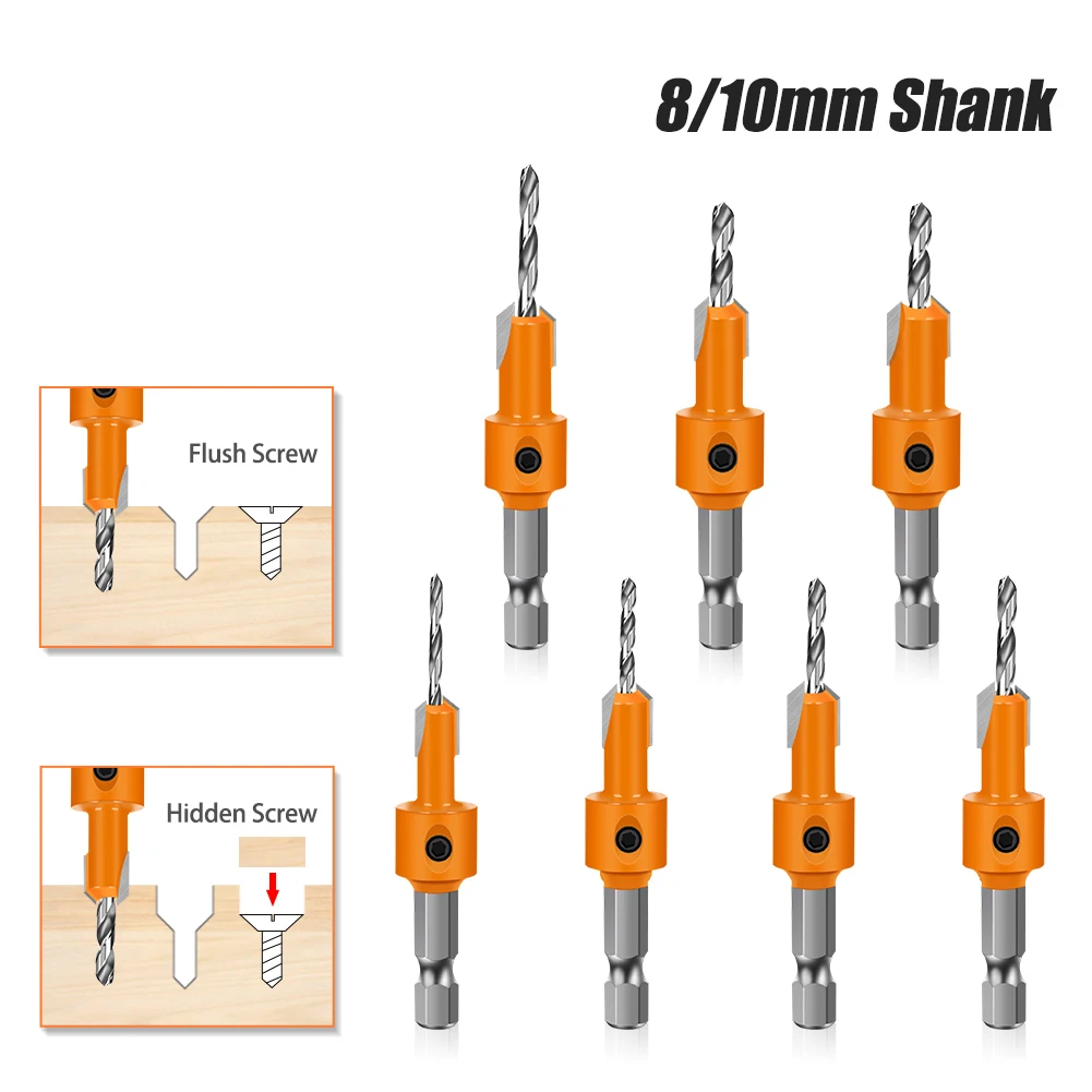 Hex Shank HSS Woodworking Countersink Router Bit Screw Extractor Remon Demolition for Wood Milling Cutter