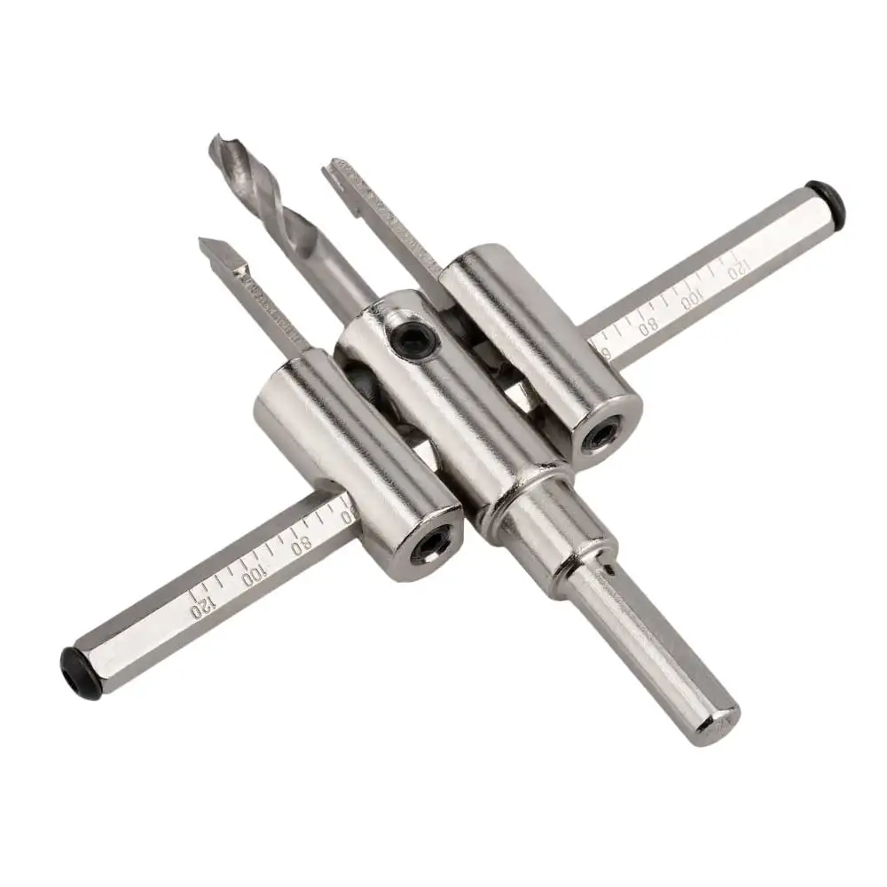 Nickel Plated Aircraft Hole Opener 120/200/300mm Household DIY Adjustable Integrated Ceiling Woodworking Hole Expanding Drill