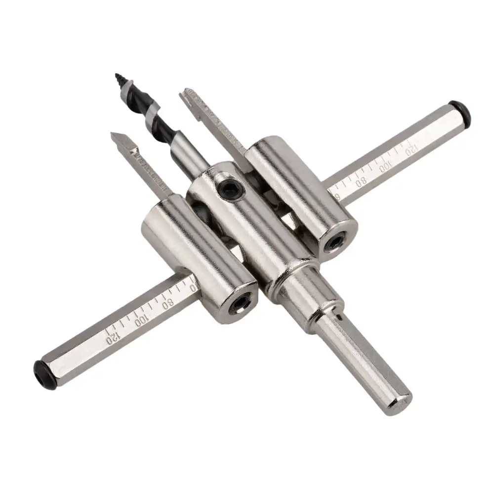 Nickel Plated Aircraft Hole Opener 120/200/300mm Household DIY Adjustable Integrated Ceiling Woodworking Hole Expanding Drill