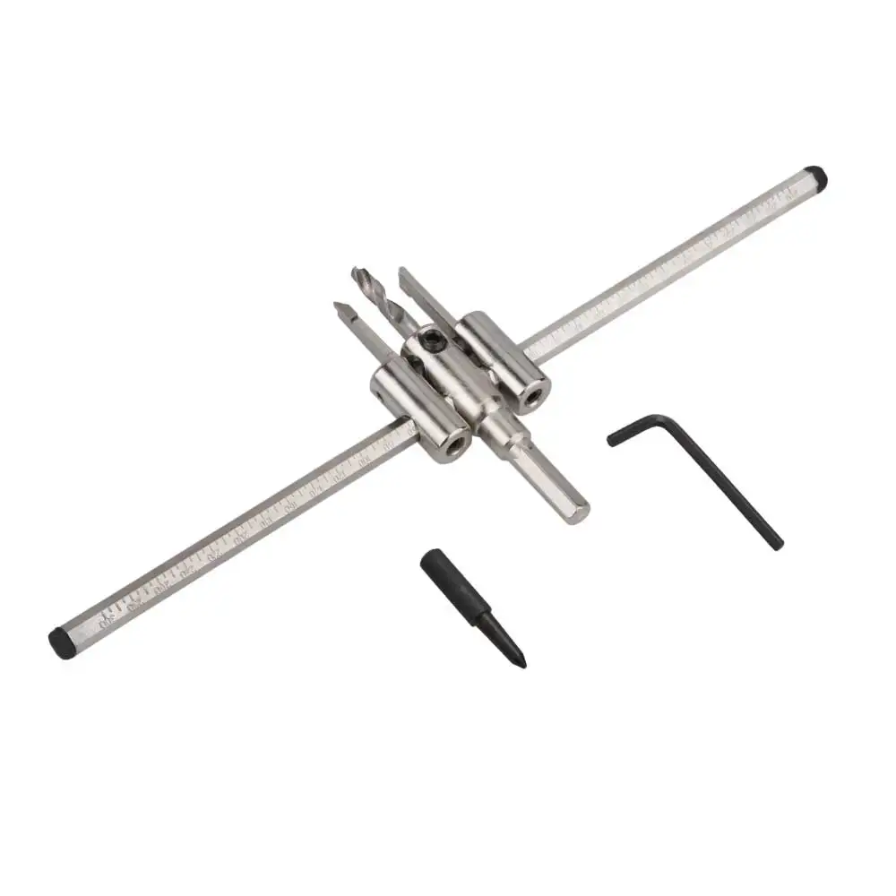 Nickel Plated Aircraft Hole Opener 120/200/300mm Household DIY Adjustable Integrated Ceiling Woodworking Hole Expanding Drill