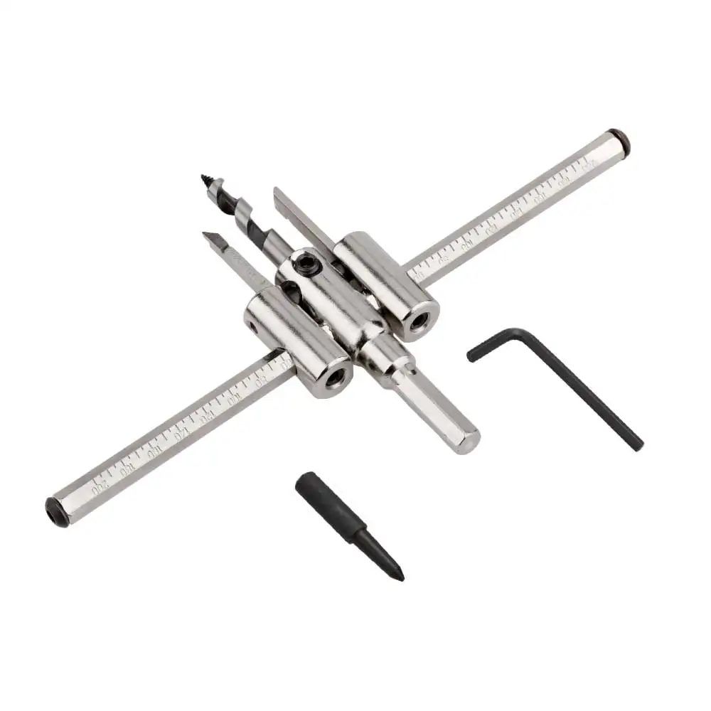 Nickel Plated Aircraft Hole Opener 120/200/300mm Household DIY Adjustable Integrated Ceiling Woodworking Hole Expanding Drill