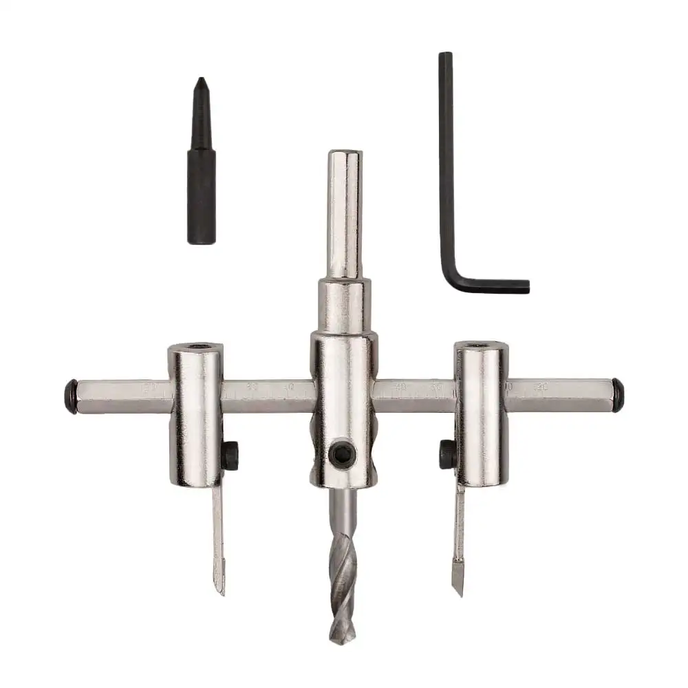 Nickel Plated Aircraft Hole Opener 120/200/300mm Household DIY Adjustable Integrated Ceiling Woodworking Hole Expanding Drill