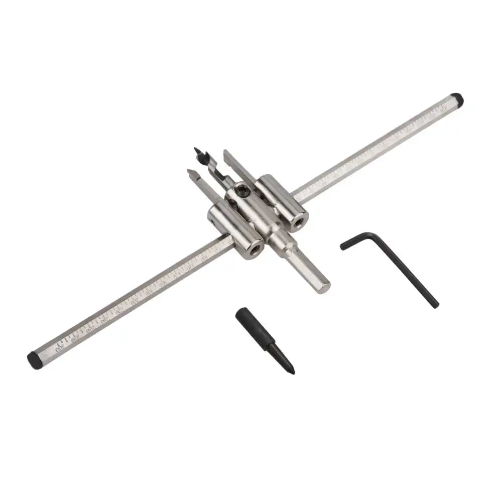 Nickel Plated Aircraft Hole Opener 120/200/300mm Household DIY Adjustable Integrated Ceiling Woodworking Hole Expanding Drill