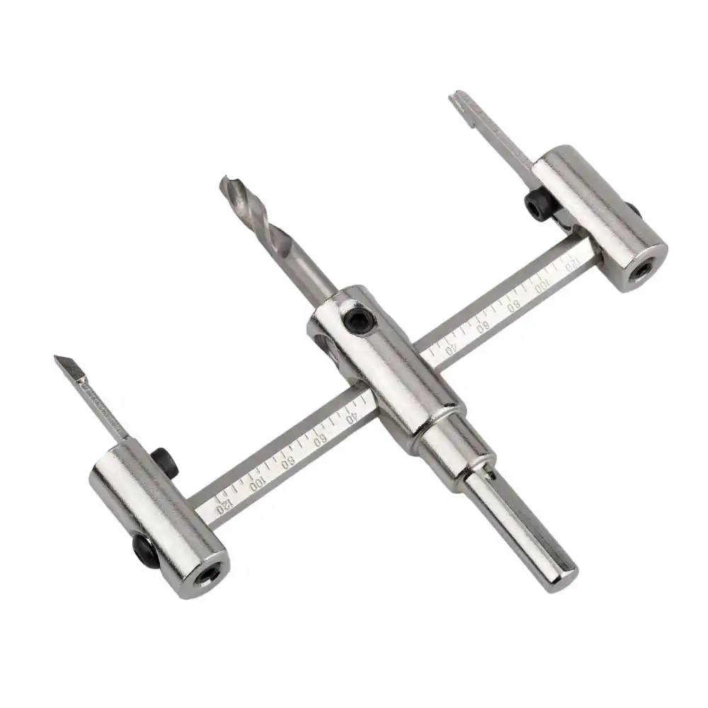Nickel Plated Aircraft Hole Opener 120/200/300mm Household DIY Adjustable Integrated Ceiling Woodworking Hole Expanding Drill