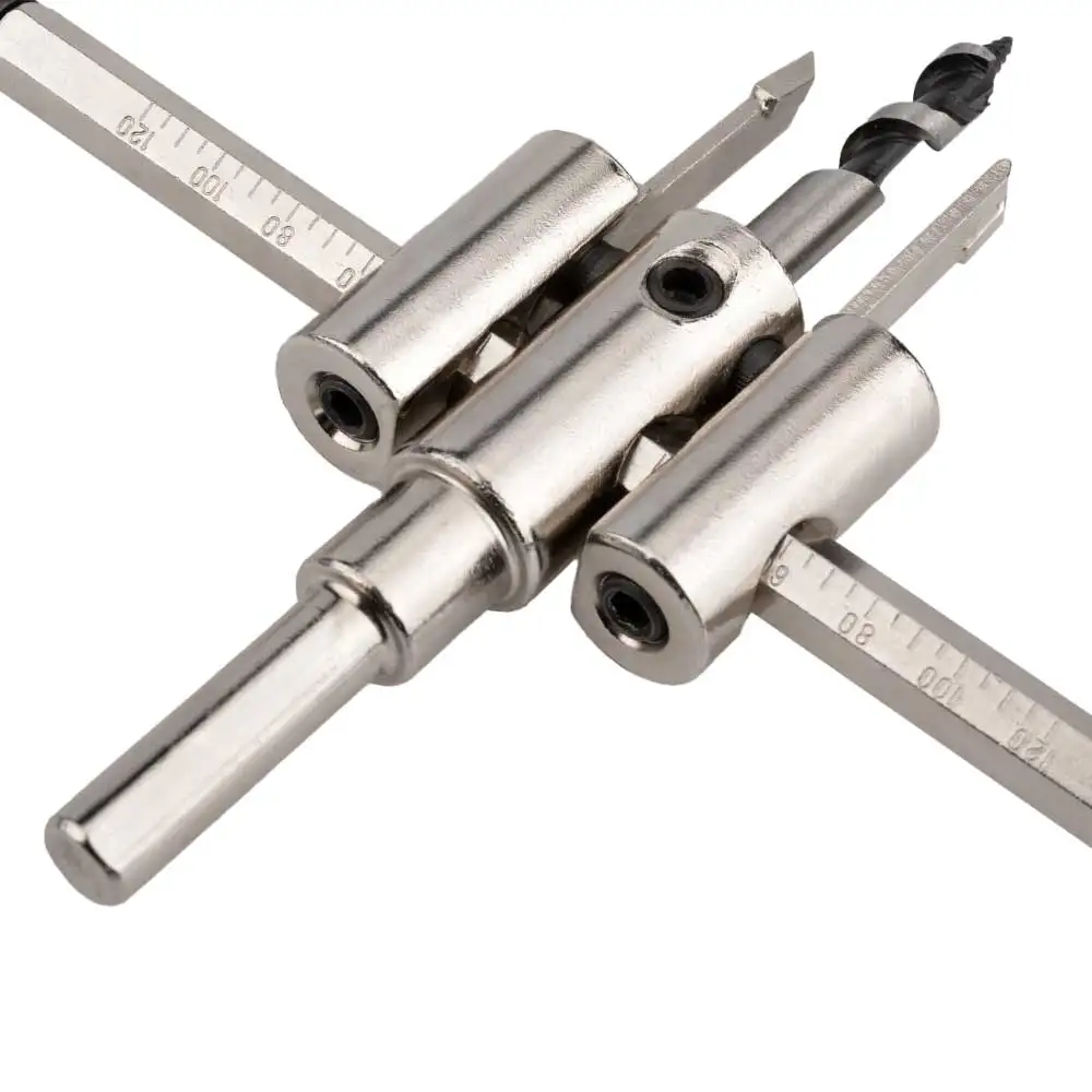 Nickel Plated Aircraft Hole Opener 120/200/300mm Household DIY Adjustable Integrated Ceiling Woodworking Hole Expanding Drill