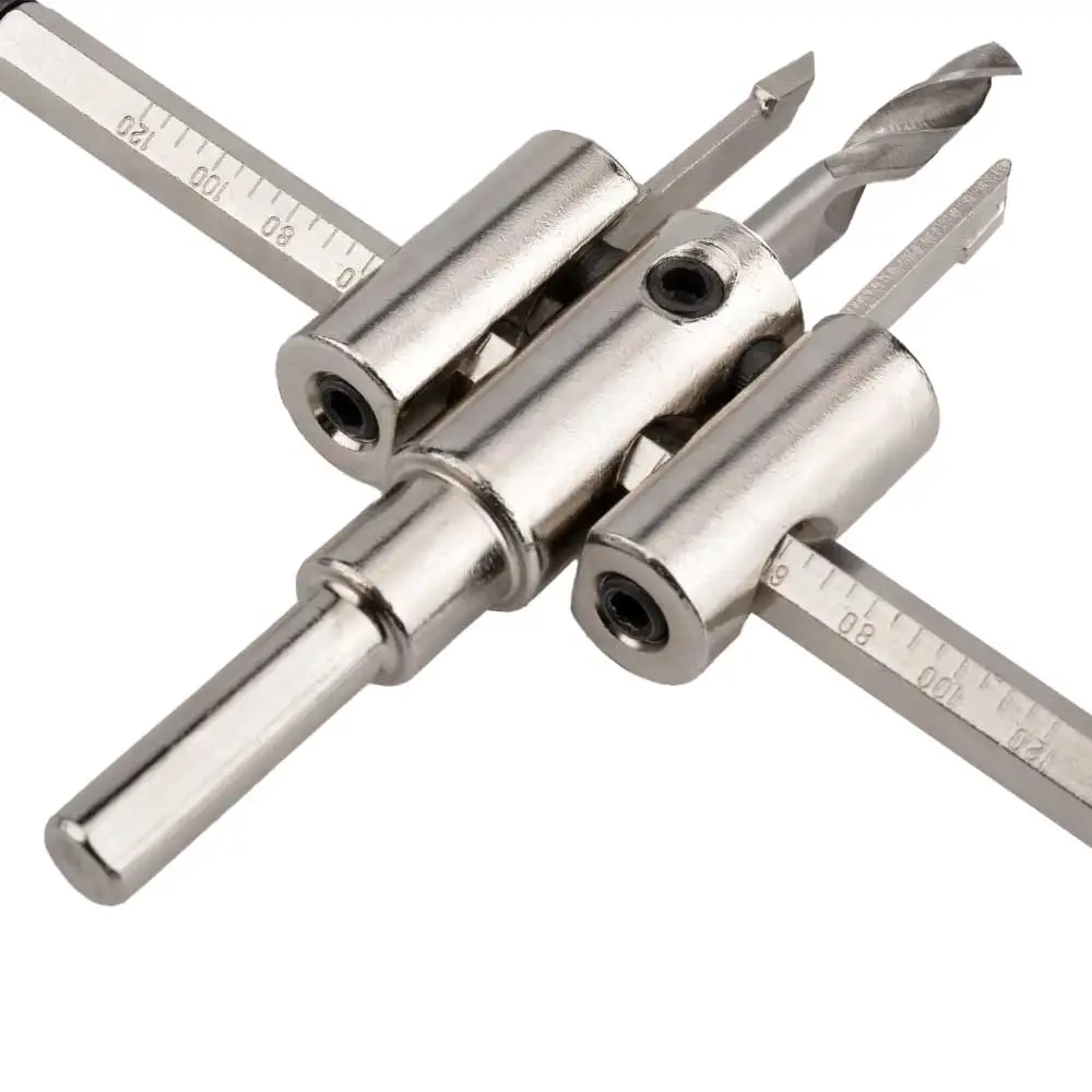 Nickel Plated Aircraft Hole Opener 120/200/300mm Household DIY Adjustable Integrated Ceiling Woodworking Hole Expanding Drill