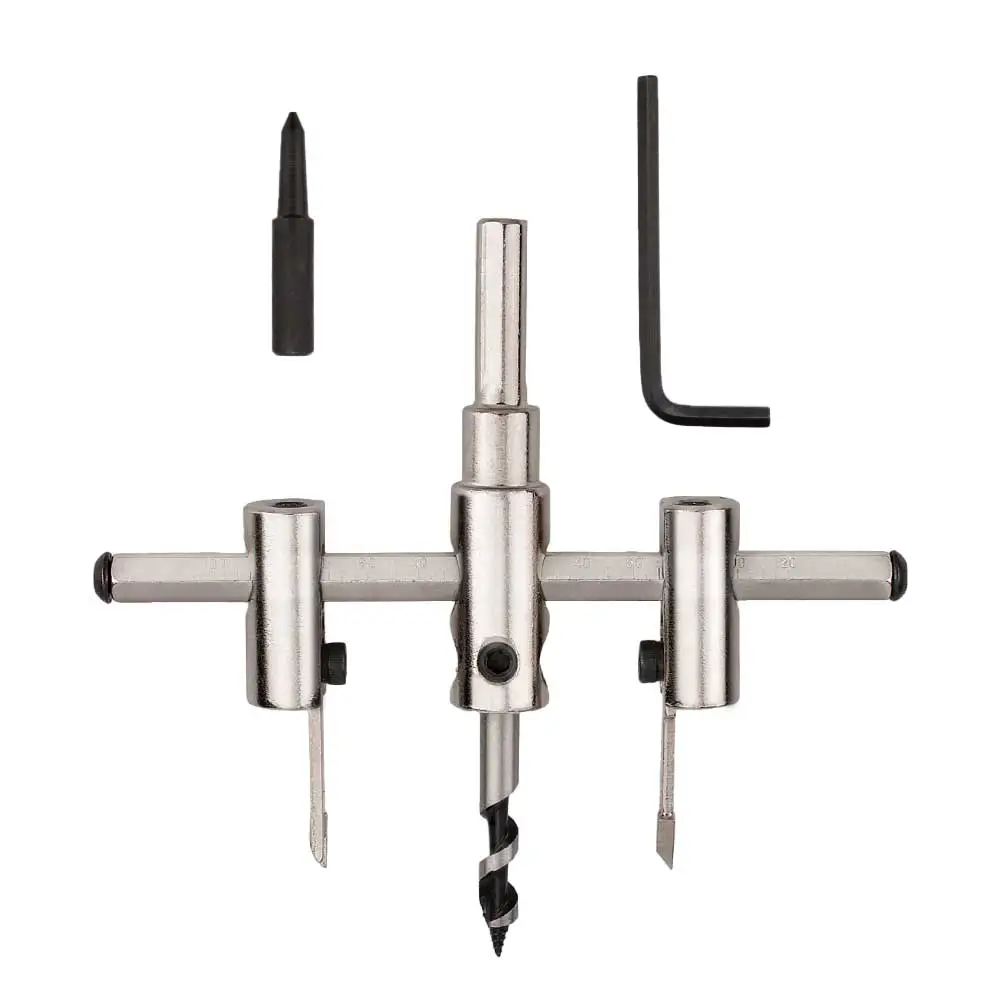 Nickel Plated Aircraft Hole Opener 120/200/300mm Household DIY Adjustable Integrated Ceiling Woodworking Hole Expanding Drill