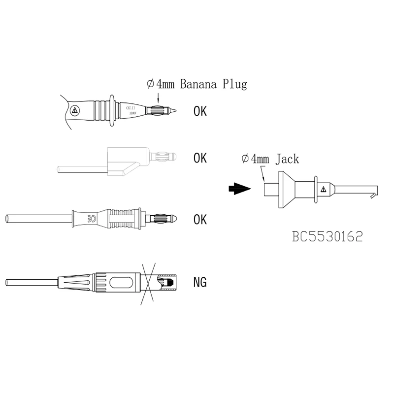 Multimeter Probe Hook 4mm Threaded Socket Smd Ic Clamp Spring Damage Test Gilding Suitable For Test Lead 2mm/4mm/M4 Interface