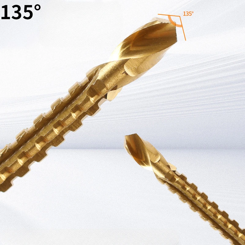 6Pcs Multifunction Drill Bits for Wood Hex Shank Metal Drill Bit Titanium Auger Punch Tools Hole Saw Kit Professional Drills