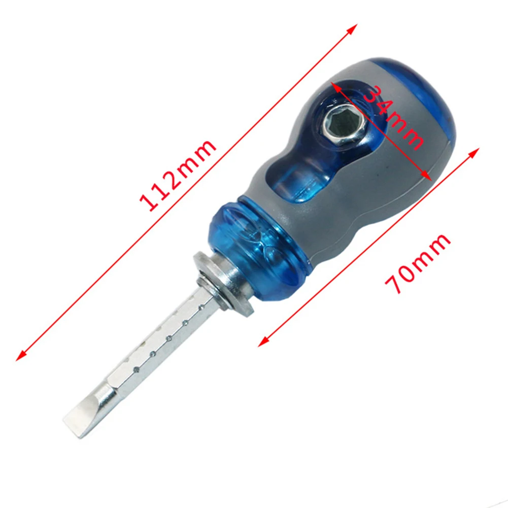 Short Handle Magnetic Screwdriver Chrome Vanadium Steel Mini Dual Purpose Scalable Screwdrivers For Household Repairs