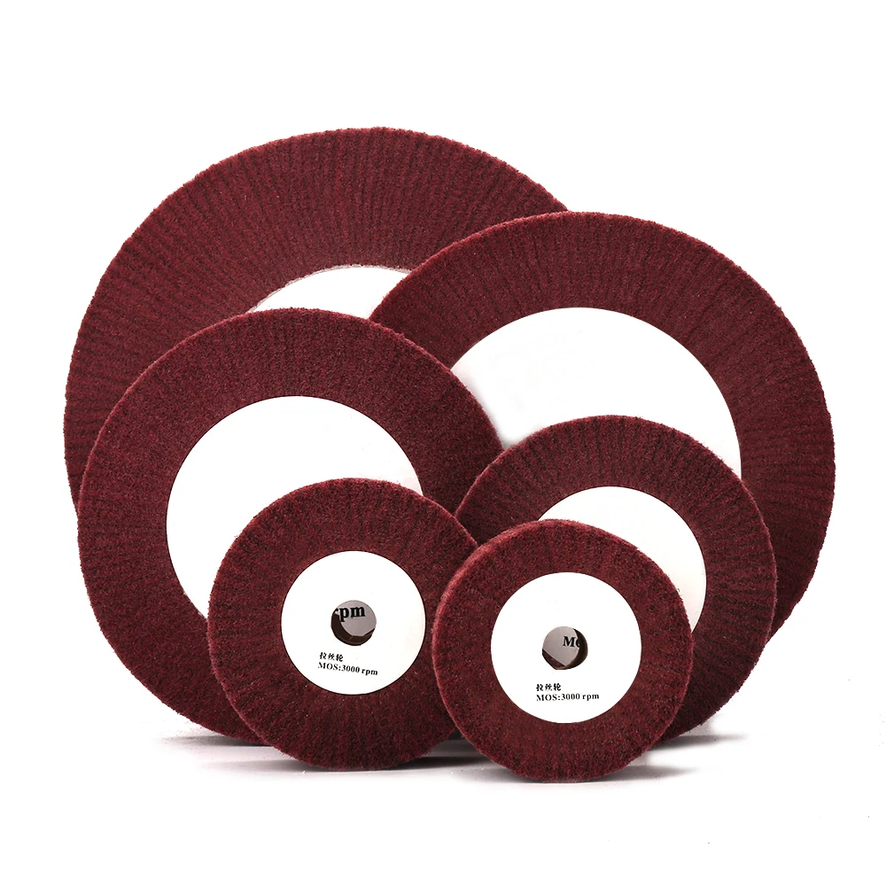 100/125/150/200/250/300mm Non-Woven Polishing Wheel Nylon Flap Brush  Wheel Metal Cleaning Rust Removal Grinding Sbrasive Tool