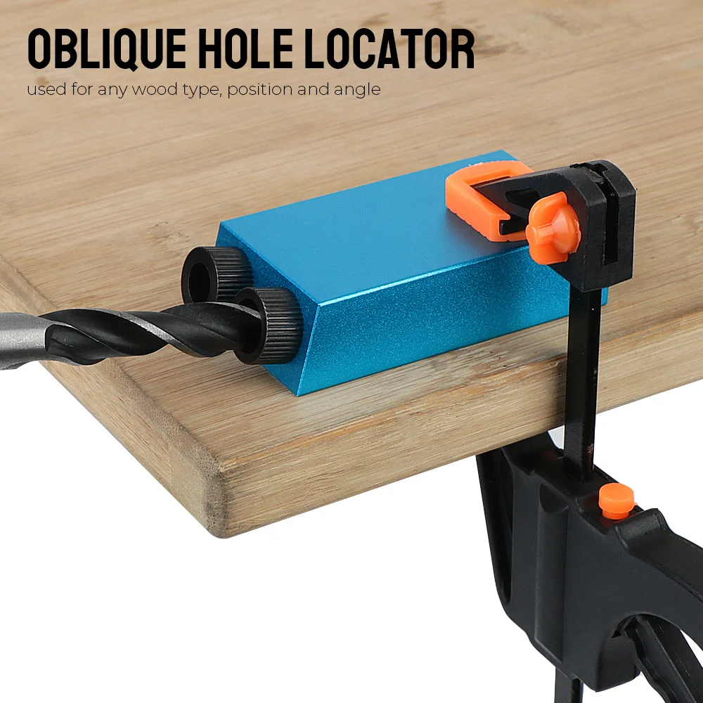 7/14/15Pcs 15 Degrees Pocket Hole Jig Kit Woodworking Hole Drilling Guide Locator With Drill Bit Set Hole Puncher